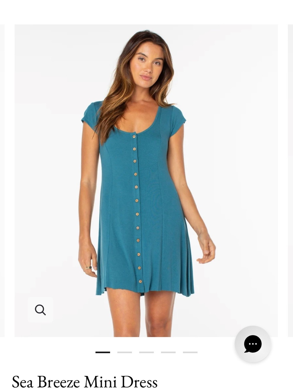 NWT Roxy Sea Breeze Mini Dress in Dragonfly Solid, size M